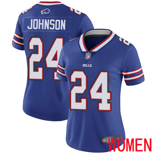 Women Buffalo Bills #24 Taron Johnson Royal Blue Team Color Vapor Untouchable Limited Player NFL Jersey